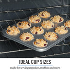 Martha Stewart Gallen 12 Cup Nonstick Carbon Steel Muffin/Cupcake Pan - Silver