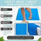 Square Shower Mat - Non Slip Shower Mats for Inside Shower - Extra Large 31x31 Shower Floor Mat Non Slip - Square Bath Mat for Shower - Secure Anti Slip Loofah Shower Bath Mat (31x31 Blue)