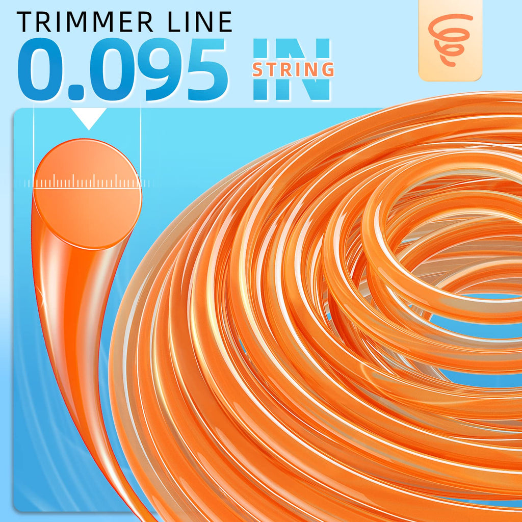 Weed Eater String, 095 String Trimmer Line of 600-Feet, Heavy Duty Weed Wacker String for Universal Replacement, Round Weed Trimmer Line Fits Medium&Heavy Grass&Weed, Weedeater Line of Premium Nylon