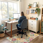 Office Chair Mat for Hardwood Floor & Tile Floor,36"X 48" Heavy Duty Desk Chair Mat for Hard Floors, Under Desk Rug for Rolling Computer Chair,Anti Slip,Low Pile Carpet Floor Protector-Multi