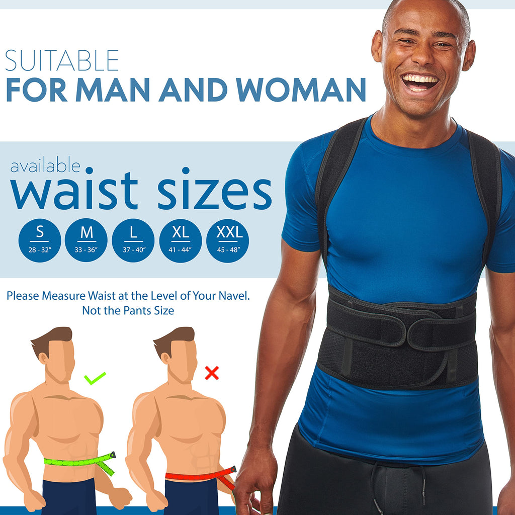 Back Brace Posture Corrector for Men and Women - Adjustable Posture Back Brace for Upper and Lower Back Pain Relief - Muscle Memory Support Straightener (Small)