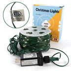 WATERGLIDE Extra Long 328 FT Fairy String Lights, 1000 LED Outdoor Christmas Lights, Green PVC Copper Wire Lights, Plug in 8 Modes & Waterproof for Xmas Tree Holiday Wedding Party Decor, Warm White