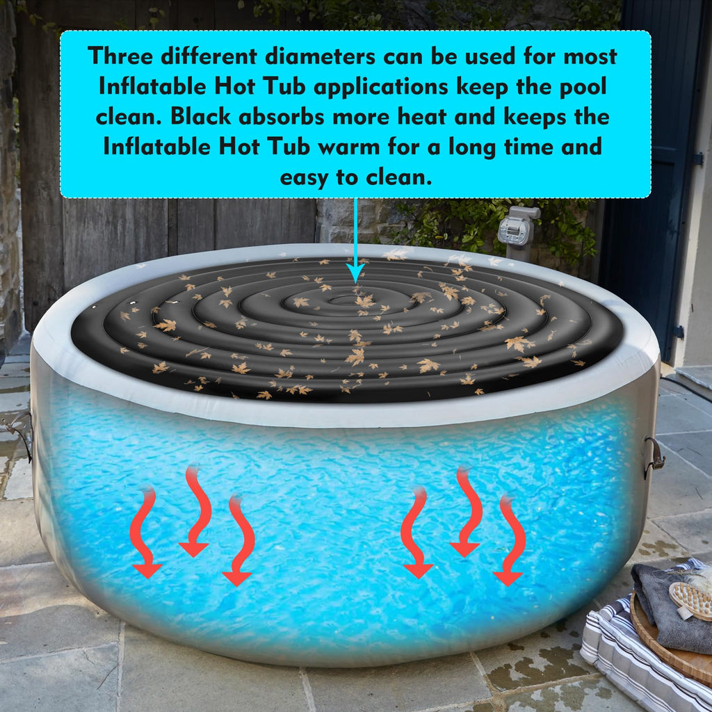 Inflatable Hot Tub Cover Round Replacement All Saluspa Intex Spa Covers Insert One Size Fits All Insulated Thermal Energy Saving Hot Tub Lid Round Replacement Used for Rain-Proof Snow-Proof spa Cover