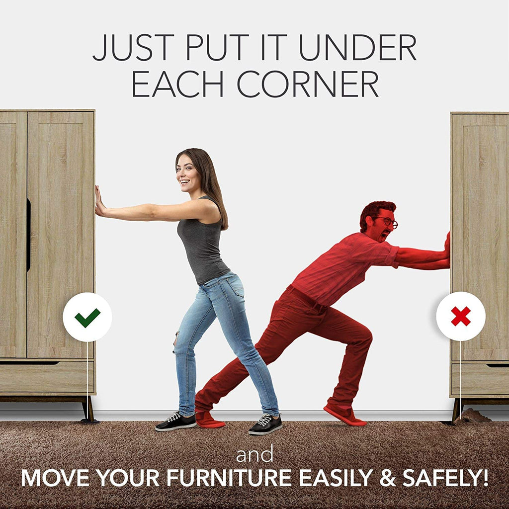 Furniture Sliders for Carpet X-PROTECTOR - 16 PCS Best Heavy Moving Pads 3 1/2" - Sliders for Furniture. Move Your Furniture Easy with Reusable Furniture Movers Sliders for Carpets!