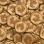 UNIQOOO Wax Seal Stickers - Eucalyptus Wedding Invitation Envelope Seal Stickers, 100 Pcs Self- Adhesive Antique Gold Stickers, Perfect for Invitation, Christmas, Gift Wrapping, Party