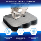 Healthfix® Memory Foam Seat Cushion for Office Chair & Car – Orthopedic Coccyx Pillow for Tailbone & Sciatica Pain Relief – Premium Comfort Chair Pad with Washable Cover and Non-Slip Bottom