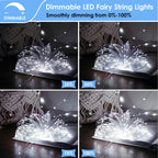 Mlambert 3 Pack 33FT Fairy Lights Battery Operated with Remote and Timer, Dimmable Waterproof 8 Modes Lights for Classroom Christmas Party-Cool White