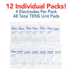 TENS 7000 Official TENS Unit Electrode Pads - 48 Pack, Premium Quality OTC TENS Unit Replacement Pads, 2" X 2" - TENS Unit Pads Compatible with Most TENS Machines Value Pack