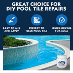 Pool Patch Pool Tile Adhesive Setting Repair Kit 3 lb - Easy to Mix and Apply Thinset Formula - Perfect to Glue Pool Tile - Quick-Drying, Extra Strong Bond - (coverage: approx. 6 sq. ft)