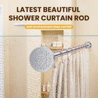 TITGIPE Shower Curtain Rod 27-80 Inches, No Drill Shower Rod Tension, Never Rust Anti-Slip Shower Curtain Rod for Bathroom Window, Adjustable Tension Shower Curtain Rod Silver