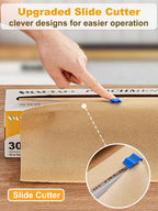 SMARTAKE Parchment Paper Roll for Baking, 15 in x 242 ft, 300 sq.ft, Non-Stick Baking Paper Sheets with Slide Cutter, Heavy Duty Extra Long, for Kitchen Baking Cooking Grilling Steaming, Unbleached