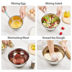 YIHONG 7 Piece Metal Mixing Bowls with Lids for Kitchen, Stainless Steel Set Ideal for Baking, Prepping, Cooking and Serving Food, Nesting Design for Space Saving Storage