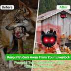 Defendy Coyote Deterrent,Solar Nocturnal Animal Repeller Predator Light Scare, Effective Repellent Device for Coyote, Deer, Fox, Raccoon, Skunk, for Chicken Coop, Farm, Yard, Garden (2 Packs)
