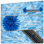 Ahomdoo Pool Cleaning Kit Professional Heavy Duty Leaf Skimmer Net, Deep Bag Rake & Wall Scrubber Brush, 4-Piece Pool Cleaning Equipment Set for Above Ground & Inground Pools (Pole Not Included)