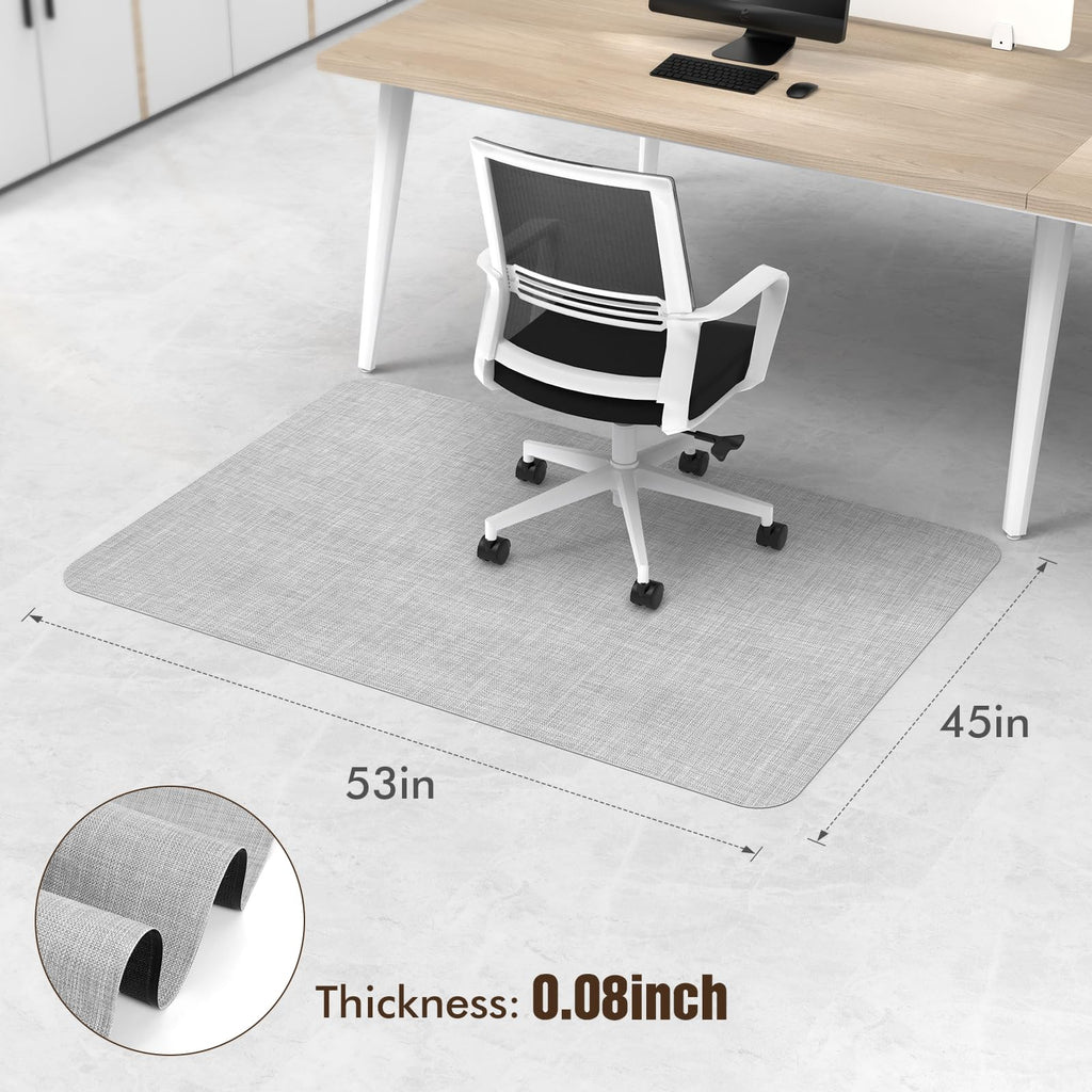 Blvornl Office Chair Mat for Hardwood Floor, 45"x 53" Desk Computer Chair Mat for Hard Wood and Tile Floor, Large Anti-Slip Hard Floor Protector Rolling Chair Mat, PVC Mat Desk Rug for Office Home