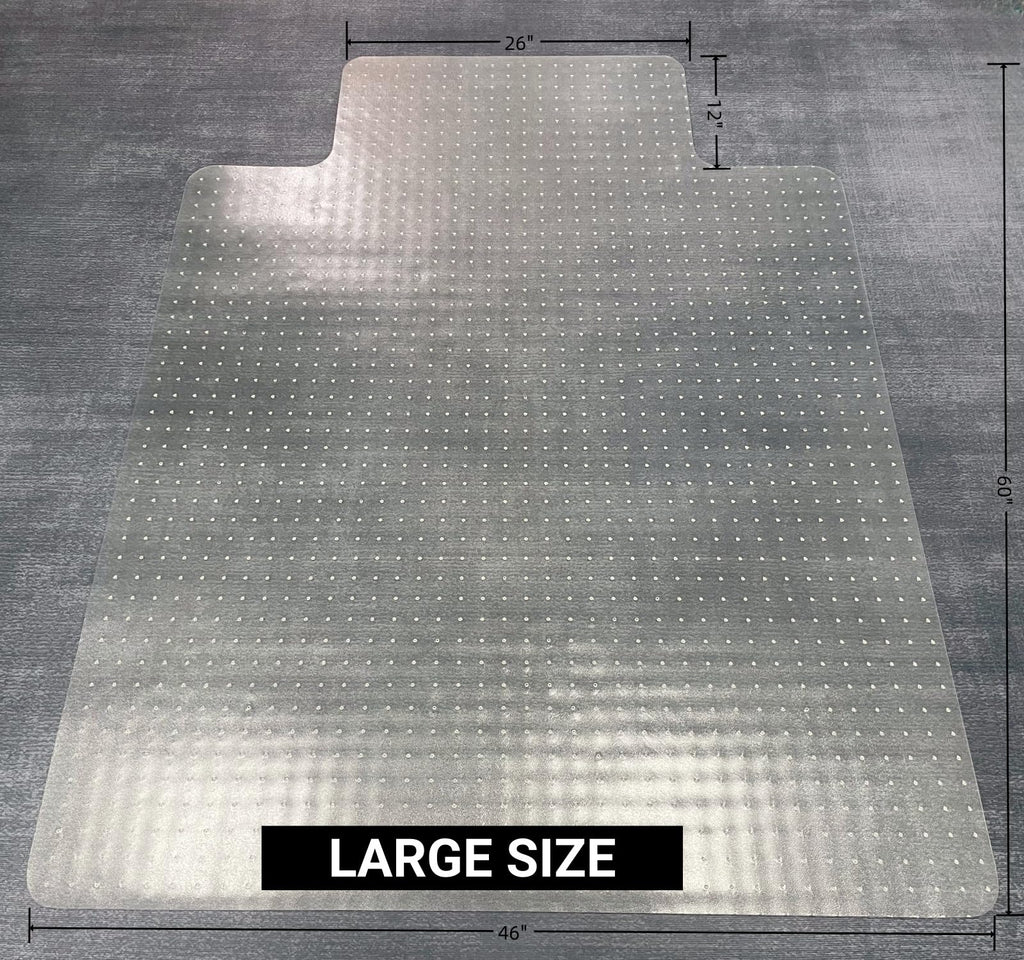 46” x 60” Office Chair Mat for Carpeted Floors – Large, Slip-Resistant, Heavy-Duty Desk Protector with Extended Lip – Easy Glide Rolling Desk Chair Mat for Work, Gaming, Home