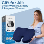 5 STARS UNITED Seat Cushion for Tailbone Pain Relief – Memory Foam Lifting Pillow for Coccyx, Hip, Hemorrhoid, Sciatica & Post-Surgery Recovery – Wheelchair, Car, Desk, Gaming & Office Chairs, D Blue