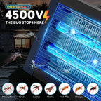 Solar Bug Zapper Outdoor, Waterproof Mosquito Zapper Outdoor Solar Powered, 4500V Electric Bug Zapper Indoor w/Smart Light Sensor, Mosquito Trap Fly Zapper for Patio Kitchen Garage Yard Camping
