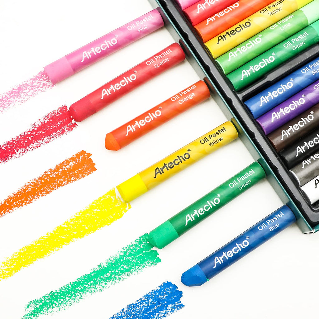 Artecho Oil Pastels Set of 72 Colors, Soft Oil Pastels for Art Painting, Drawing, Blending, Art Supplies for Artists, Beginners, Teachers (10 x 70 mm)