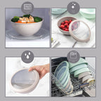 COOK WITH COLOR Nesting Mixing Bowls - 12 Piece Plastic Bowl Set with Lids, Microwave Safe (Mint Ombre)
