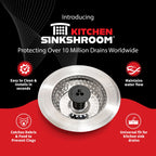 SinkShroom Revolutionary Clog-Free Sink Strainer Basket, 2-Pack, Stainless Steel