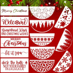 Christmas Stencils for Painting 12” Xmas Stencil for Wood Half Round Holiday Stencils Merry Christmas Let It Snow Templates for Porch Door Home Decor