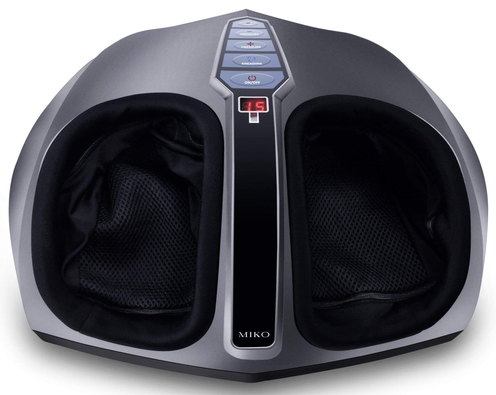 Miko Shiatsu Foot Massager With Deep-Kneading, Multi-Level Settings, And Switchable Heat Charcoal Grey (Renewed)