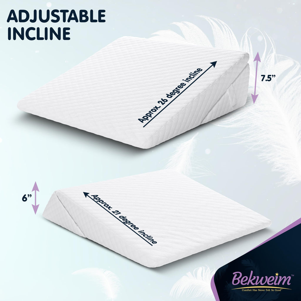 Adjustable Bed Wedge Pillow for Sleeping - Wedge Pillow for Sleep Apnea, Gerd, Acid Reflux Relief, Post Surgery - Foam Wedge Pillow for Back Pain Relief, Sleep Apnea Pillow Wedge or for Seniors