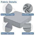 Shinnwa Gel Memory Foam Recliner Cushion for Elderly, Extra Large Seat Cushion, Dual-Layer Foam Chair Pad for Couch, Armchair, Wicker Chairs, Floor, 18 × 18 × 4in, Light Gray