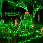 JMEXSUSS Connectable 100 LED Green Halloween Lights, 8 Modes Green Christmas Lights Plug-in, 33ft Clear Wire Green Christmas String Lights Indoor Outdoor Waterproof for Halloween Xmas