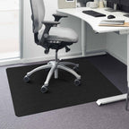 QQpony Office Chair Mat, 60" x 46" Large Chair Mat for Carpeted Floors, Heavy Duty Floor Protector Rolling Computer Desk Mat with Grips, Vinyl Floor Mat for Home Office (Black)