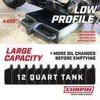 Chapin 78005 Oil Drain Pan, 12‑Quart Low‑Profile Automotive Drain Container, Recycled Polymer Construction, Large Splash‑Free Target Area & Built‑In Carry Handles for Easy Oil & Coolant Changes