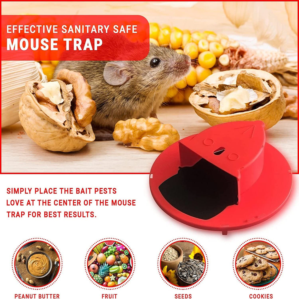 Pack 2 Bucket Lid Mouse Trap, 5 Gallon Bucket Compatible, Mouse Catching Tool, Trap Door Style, Multi Catch, Auto Reset, Indoor Outdoor (Turquoise)