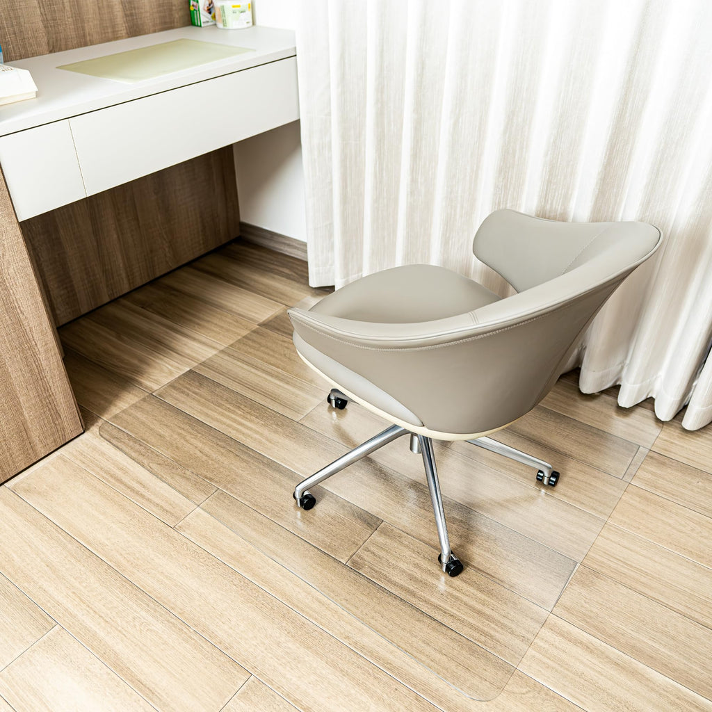 Lociciwayo Office Chair Mat for Hardwood Floor, Plastic Floor Mat with Non-Slip Texture, Rectangle Hard Floor Desk Chair Mat with Milled Edge (36"x48" inch)