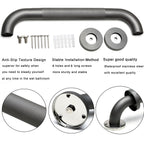 Rackickyer Shower Grab Bar, 2 Pack 16 Inch Gray Bathroom Grab Bar, 1.25" Diameter 304 Stainless Steel Anti-Slip Grab Bars for Bathtubs and Showers, Handicap Shower Grab Bar for Seniors Elderly
