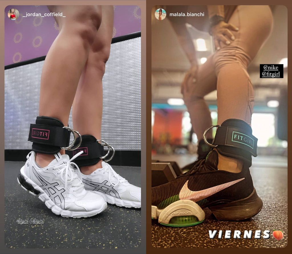 FITGIRL - Ankle Strap for Cable Machines and Resistance Bands, Work Out Cuff Attachment for Home & Gym, Booty Workouts - Kickbacks, Leg Extensions, Hip Abductors, for Women Only (Beige, Pair)