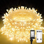 suddus 300 Led Christmas Lights Outdoor, 99ft Christmas Tree Lights Connectable, Warm White Christmas Lights Indoor for Xmas Holiday Yard Party Porch Holiday Lights Decor