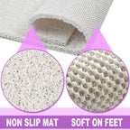 Shower Mats Non Slip,16x35.6'' Long Bathtub Mat Non Slip for Bathroom Tub,Shower Mats for Showers Anti Slip for Elderly,Loofah Anti Slip Shower Matt,Shower Stall Mat for Inside Shower-White