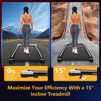 AIRHOT Under Desk Treadmill, Walking Pad 2 in 1 for Walking and Jogging, Portable Walking Treadmill with Remote Control Lanyard for Home/Office, 2.5HP Low-Noise Desk Treadmill in LED Display