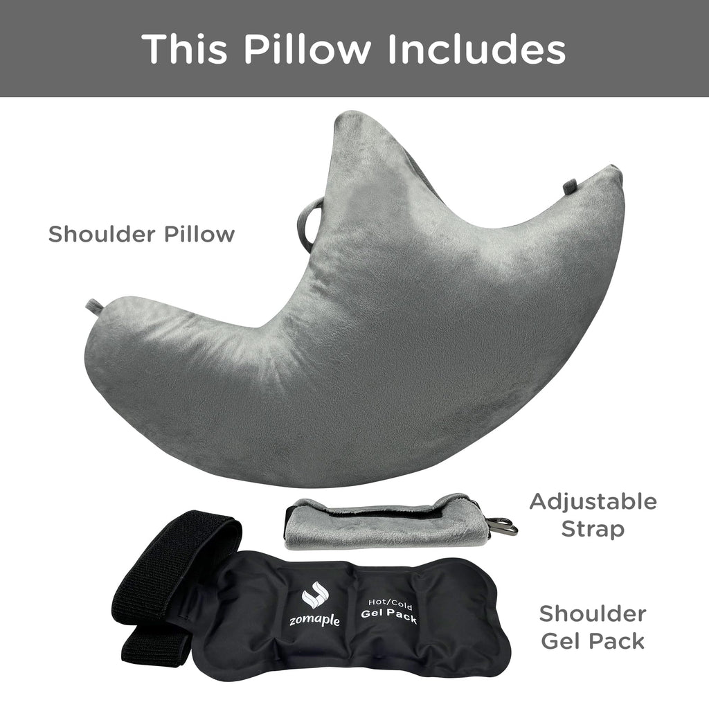 Zomaple Shoulder Surgery Pillow - Pain Relief For Torn Rotator Cuff, Broken Arm, Dislocated Shoulder & Post-op Care - After Surgery Recovery Healing & Side Sleeping Arm Support Pillow with Gel Pack