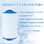 Chryseos Spa Filter Compatible with 4CH-935, PWW35L, Waterway 35 SF, SD-01235, PDC580-AFS, X268554, X268535, 817-4035, FC-0170, 2 Pack