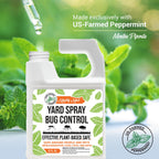 Mighty Mint Peppermint Oil Lawn & Yard Bug Control Spray – Natural Outdoor Pest Repellent for Fleas, Ticks, Mosquitoes, Ants, and More – Plant-Based, Extra-Strength Formula – 32 oz