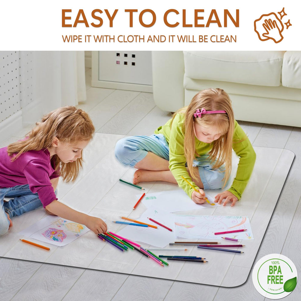 HOMEK Office Chair Mat for Hardwood Floor- 46" x 60" Clear Desk Computer Chair Mat for Hard Wood/Tile Floors, Easy Glide Plastic Mat for Under Office Chairs on Hardwood for Work & Home