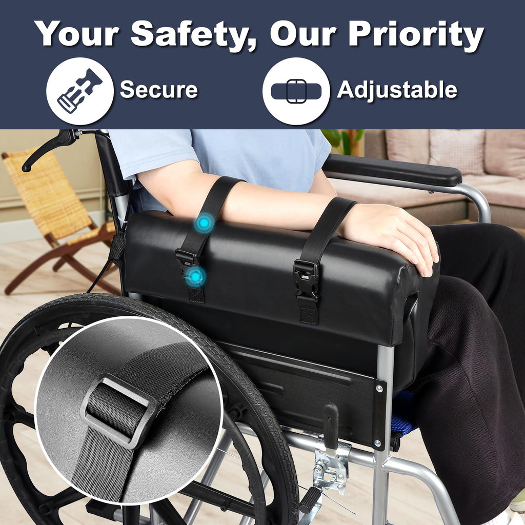 Ablefector Wheelchair Armrest Pad, Wheelchair Arm Rest Cushion Lateral Support Bolster for Stroke Victim, Arm Trough for Improved Comfort, Wheelchair Accessories for Seniors Adults