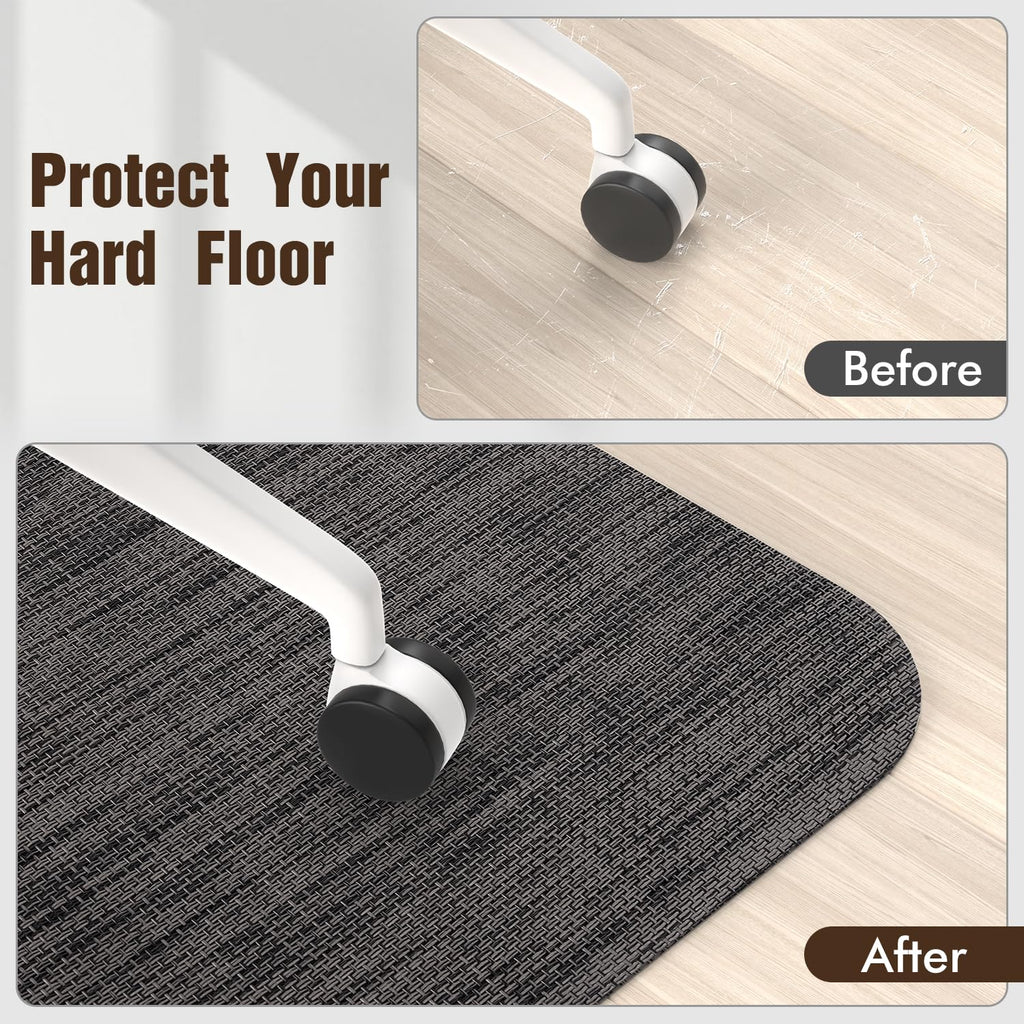 Blvornl Office Chair Mat for Hardwood Floor, 45"x 53" Desk Chair Mat for Hard Wood and Tile Floor, Large Anti-Slip Hard Floor Protector Rolling Chair Mat, PVC Mat Desk Rug for Office Home, Black