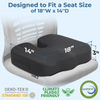 5 STARS UNITED Seat Cushion for Tailbone Pain Relief – Memory Foam Lifting Pillow for Coccyx, Hip, Hemorrhoid, Sciatica & Post-Surgery Recovery – Wheelchair, Car, Desk, Gaming & Office Chairs, D Gray