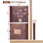 JIMBON Our Adventure Book Scrapbook Photo Album Retro Style Embossed Letter Cover Travel Diary Journal Scrap Book Kit For Couples,Memory Book For Anniversary Wedding