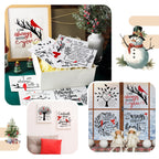 BBTO 12 Sheets Christmas Rub on Transfers for Crafts and Furniture Christmas Rub on Transfer Stickers Winter Rub on Decals for Wood DIY Paper Home Decor, 5.5 x 5.7 Inch(Bird)