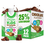 Orgain Organic Kids Nutritional Dairy Protein Shakes, Chocolate, Healthy Kids Snacks, 8g Grass-Fed Protein, 3g Fiber, 22 Vitamins & Minerals, No Soy Ingredients, Non-GMO, 8.25 Fl Oz, Pack of 12