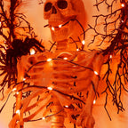WATERGLIDE Extra Long 328 FT Halloween Lights, 1000 LED Outdoor Fairy String Lights, Green PVC Copper Wire Christmas Lights, Plug in 8 Modes & Waterproof for Tree Party Home Yard Decor, Orange